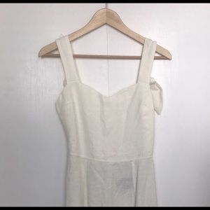 Reformation white linen high low dress